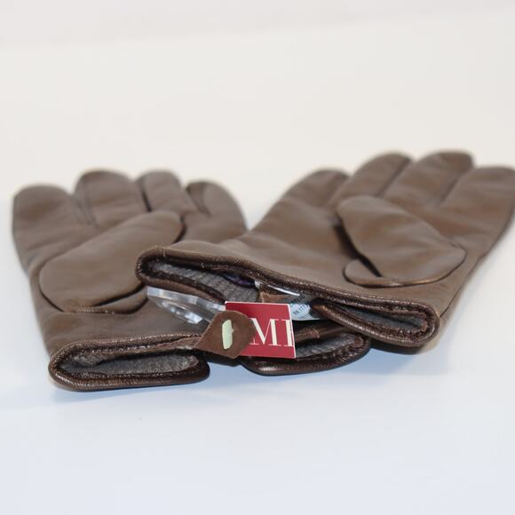 Merona Metallic Bronze Leather Gloves S/M Lined Winter Dress Gloves NWT - Picture 4 of 4